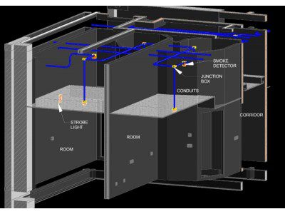 Hotel project designed with Revit 3D modelling